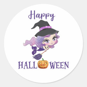 Happy Halloween autocollant rond Mermaid autocolla