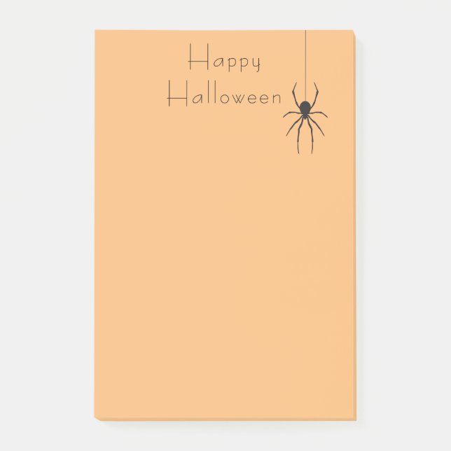 Happy Halloween Black Spider Orange Post-It Notes (Devant)