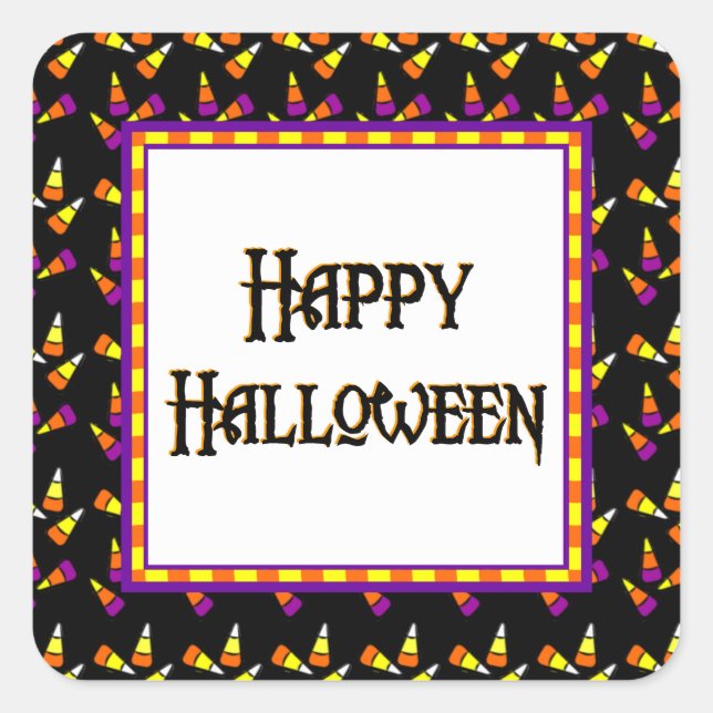 Happy Halloween Candy Corn Sticker (Devant)
