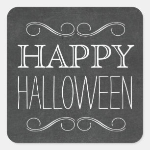 Happy Halloween Chalkboard Typographie Stickers