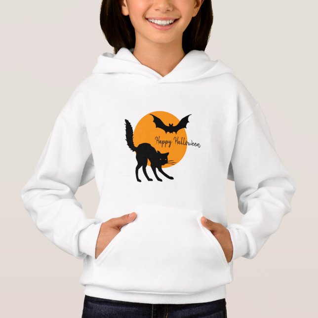 Happy Halloween Chat noir et chauve-souris (Devant)