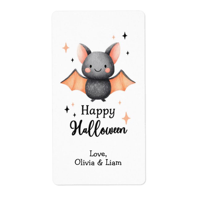 Happy Halloween chauve Étiquettes d'expédition per (Devant)