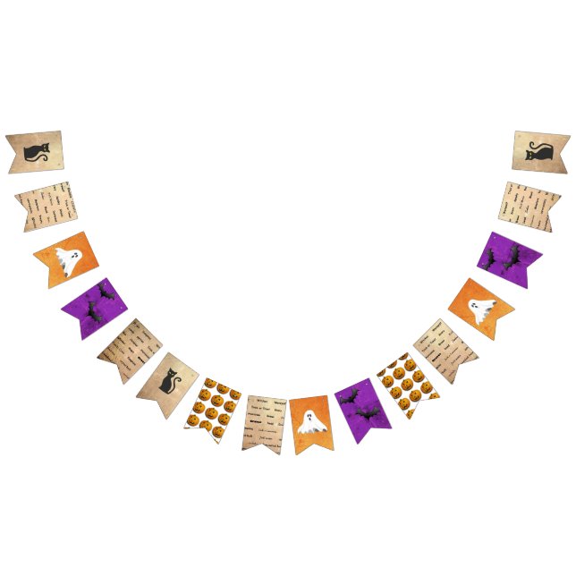 Happy Halloween Citrouille, Chat noir, Bannière fa (Tout)