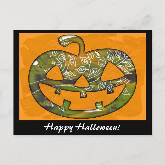 Happy Halloween citrouille - invitation par carte  (Devant)