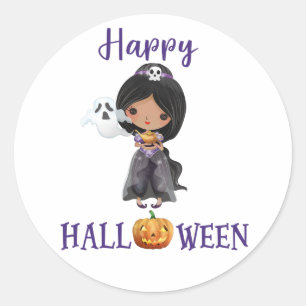 Happy Halloween collant rond Princess sticker
