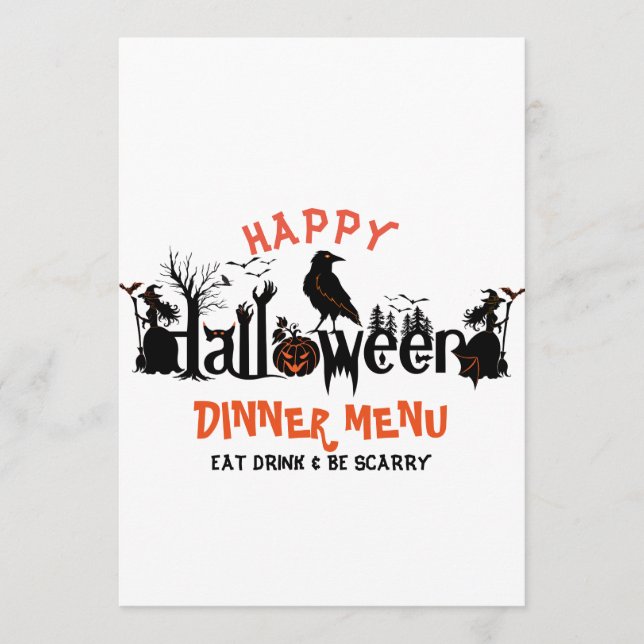 Happy Halloween Concept Design Diner Menu (Devant)