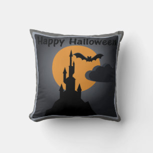 Happy Halloween Éffrayant Castle Coussin