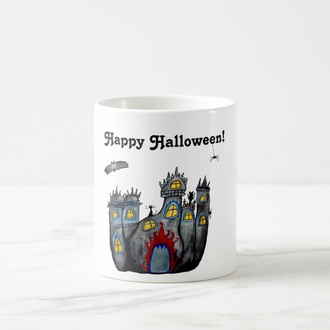 Happy Halloween Éffrayant Castle Mug (Centre)