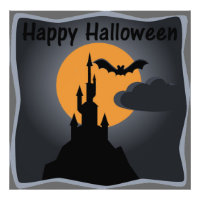 Happy Halloween Éffrayant Castle Photo Print