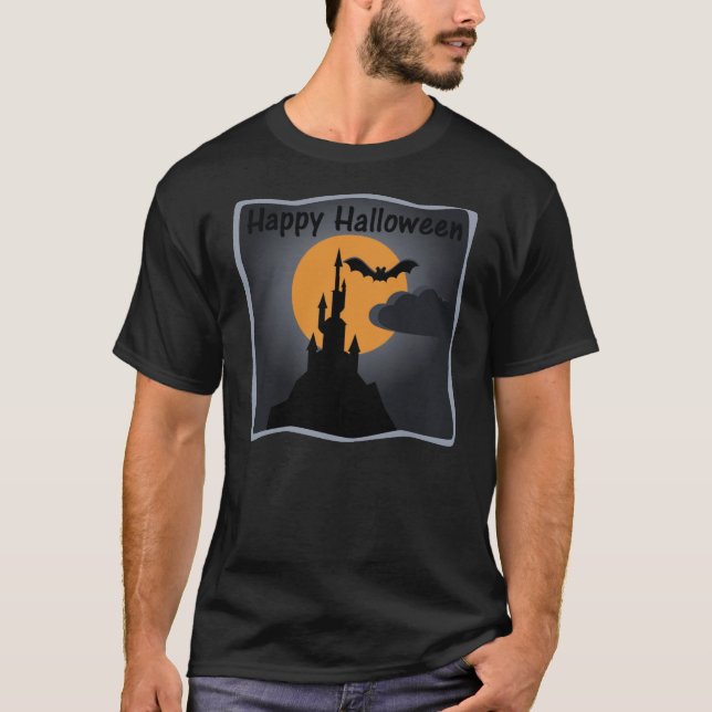 Happy Halloween Éffrayant Castle T-shirt homme (Devant)