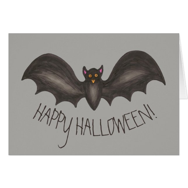 Happy Halloween Éffrayant Flying Black Bat (Devant horizontal)
