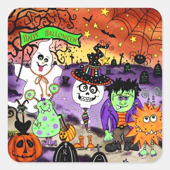 Happy Halloween Goblin Stickers Tête (Devant)