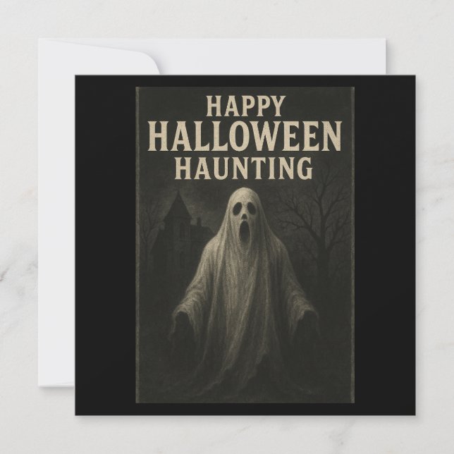 Happy Halloween Hauning - Ghosts Invitation Card (Devant)