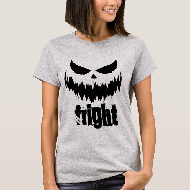 Happy Halloween Horror Fright Face T-Shirt (Devant)