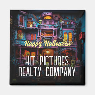 Happy Halloween Horror Realtor Magnet de l'entrepr