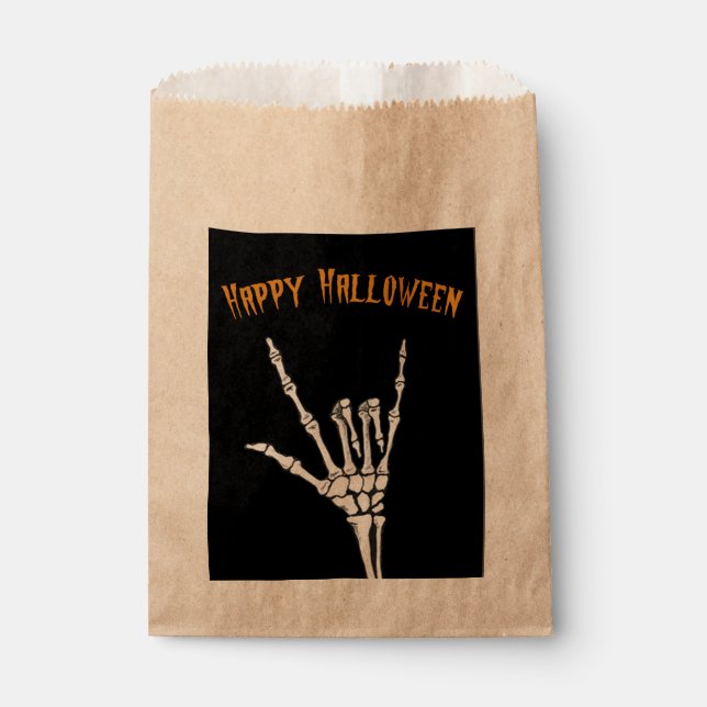 Happy Halloween ILY Skeleton Sacs à bonbons (Devant)