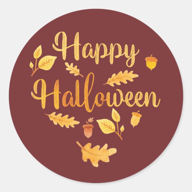 Happy Halloween Leaves Stickers (Devant)