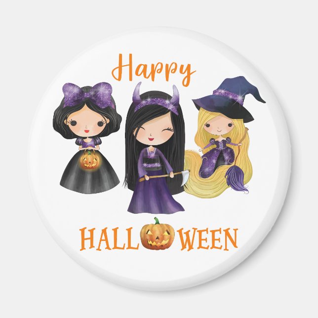 Happy Halloween magnet Girl Spooky princess magnet (Devant)
