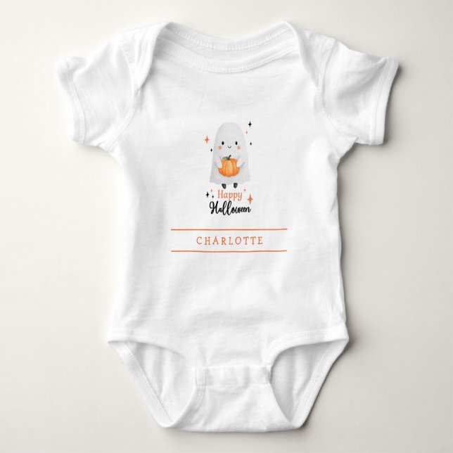 Happy Halloween Mignon Fantôme Body pour Bébé sur  (Devant)