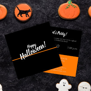 Happy Halloween moderne chic Black Party Invitatio