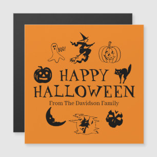 Happy Halloween nom personnalisé noir & orange aim