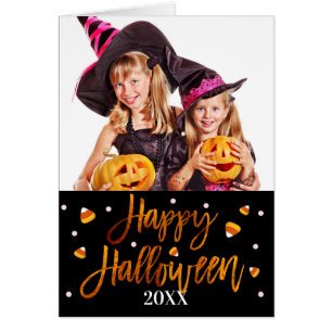 Happy Halloween Orange Foil Script photo de vacanc