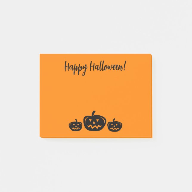 Happy Halloween orange Post-it® notes avec citroui (Devant)