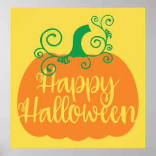 Happy Halloween Poster Citrouille