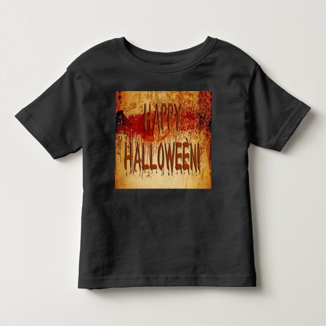 Happy Halloween sang tendu Mur Toddler T-shirt (Devant)