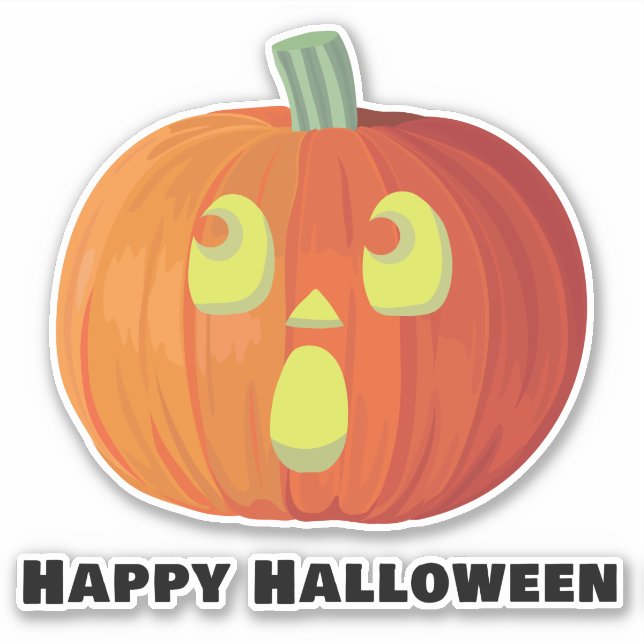 Happy Halloween Smiling Citrouille Sticker (Devant)