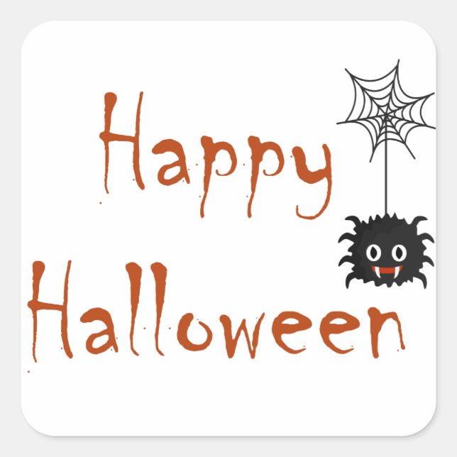 Happy Halloween Spider Sticker (Devant)