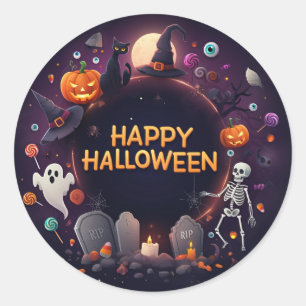 Happy Halloween Sticker rond