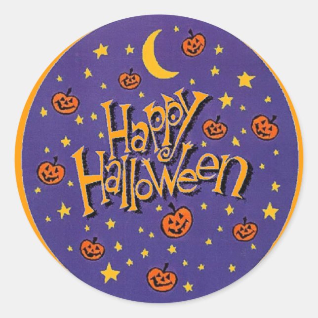 Happy Halloween Stickers Citrouille Moon Fun (Devant)