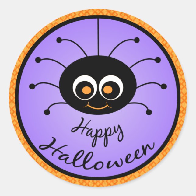 Happy Halloween Toon Spider Stickers (Devant)
