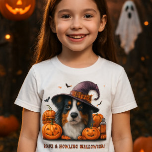 Happy Halloween Witch Chien et T-shirt Citrouille