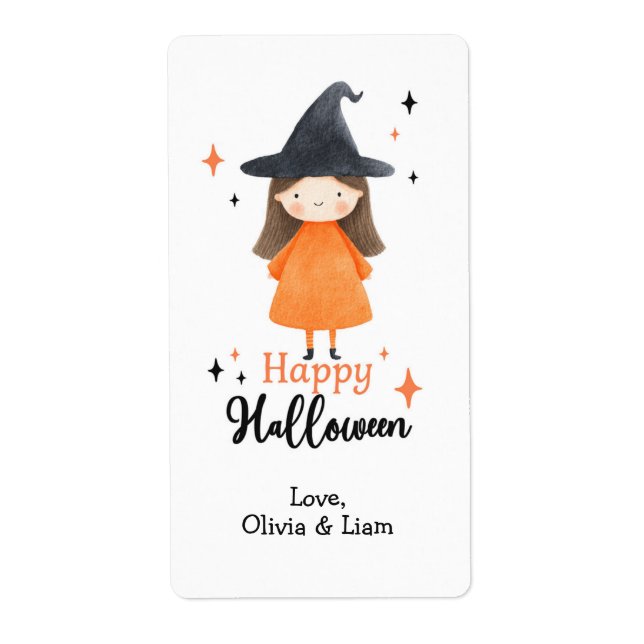 Happy Halloween Witch Étiquettes d'expédition pers (Devant)