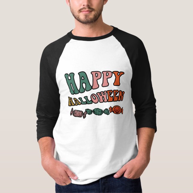Happy Hallowen boo Basic Sleeve Raglan T-Shirt (Devant)