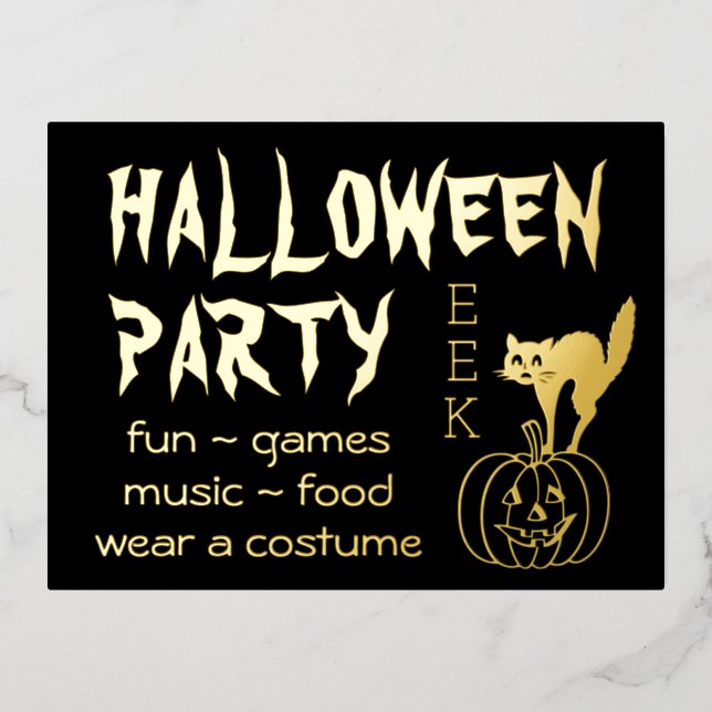 Happy Hallowen Party Invitation avec feuille Carte (Recto)