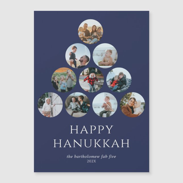 Happy Hanoukka 10 Photo Magnet Blue (Devant)