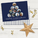 Happy Hanoukka 10 Photo Marine Bleu Blanc<br><div class="desc">Vous ne pouvez pas choisir une ou deux de vos photos de famille préférées ? Ces grandes cartes de voeux Hanoukka plates de 8, 75 po x 6, 5 po offrent des espaces réservés pour 10 de vos photos préférées, nom de famille et année. Les photos sont de forme ronde...</div>