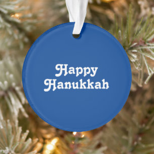 "Happy Hanoukka" Bleu blanc Fête