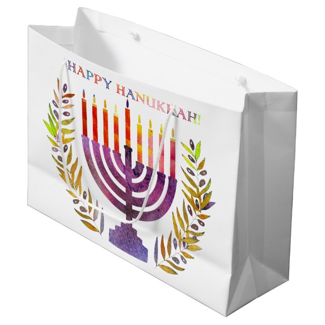 Happy Hanoukka Cadeaux Sacs (Devant Angle)