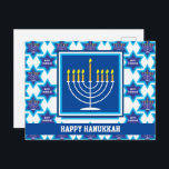 🕎 Happy Hanoukka, Menorah, carte postale personna<br><div class="desc">Bonne Hanoukka avec Menorah sur arrière - plan blanc. Revenir entièrement personnalisable.</div>
