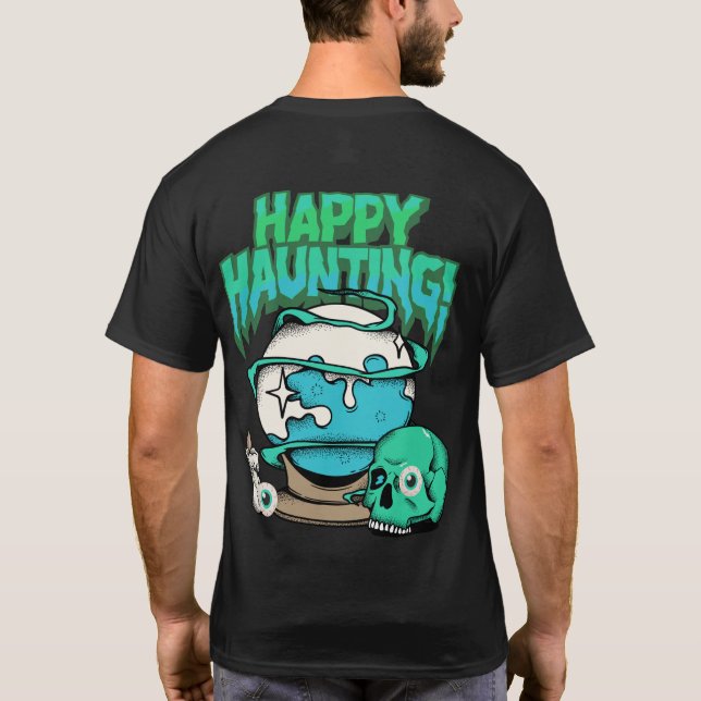 "Happy Haunting" Halloween T-Shirt – Fun & Spooky  (Dos)