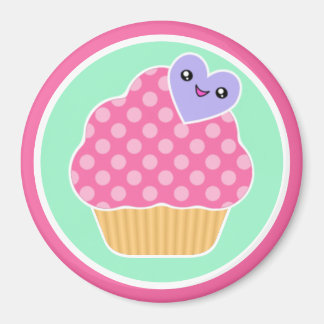 Happy Heart Kawaii Cupcake Magnet