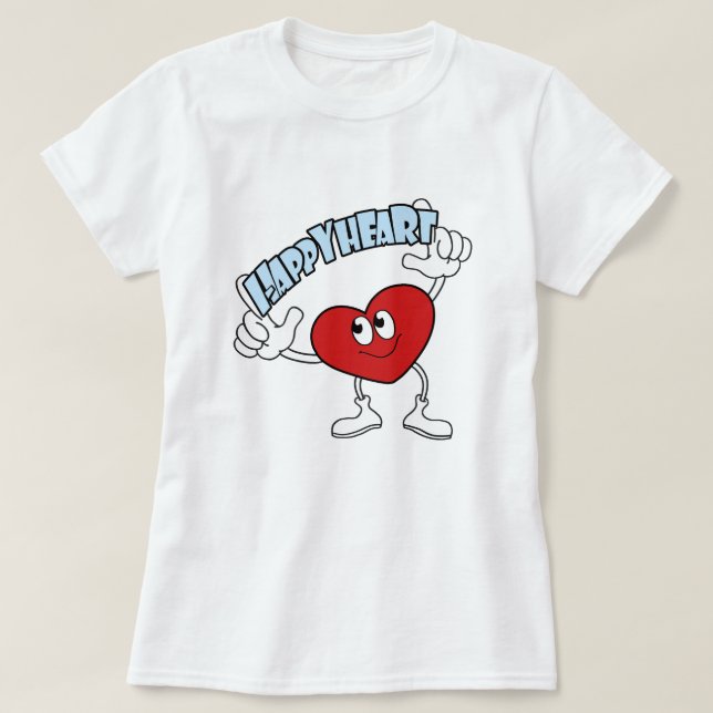 Happy Heart T-shirt – Cute Cartoon Love Design (Design devant)