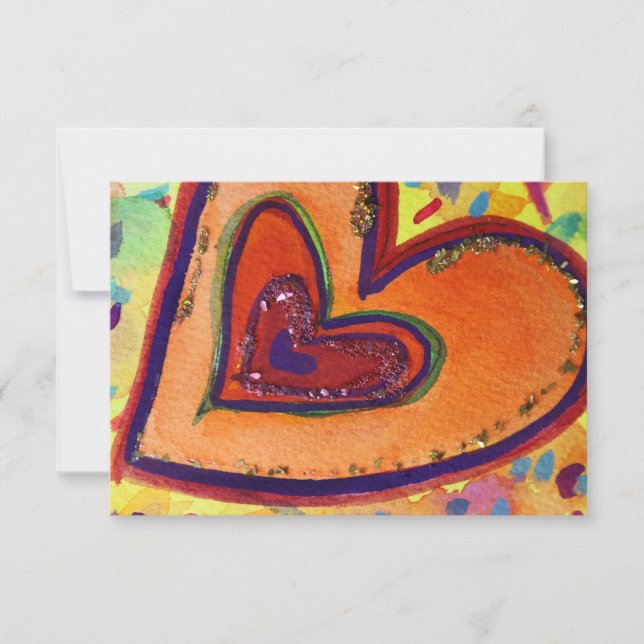 Happy Hearts Custom Petites invitations ou Invitat (Devant)