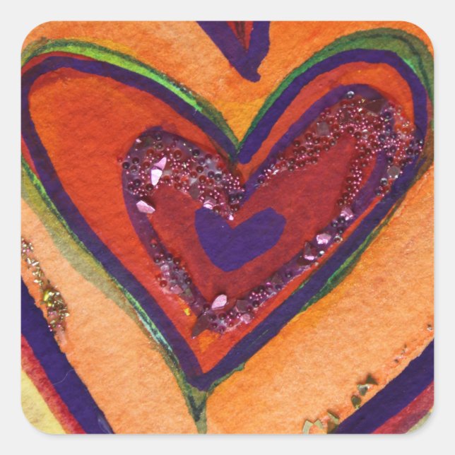 Happy Hearts Parties scintillant Love Étiquette Ar (Devant)