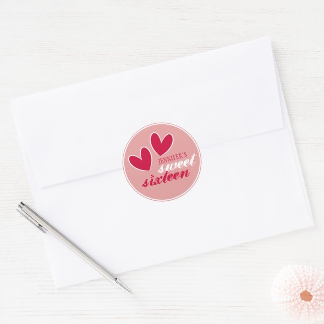 Happy Hearts Sweet sixteen Sticker (Enveloppe)