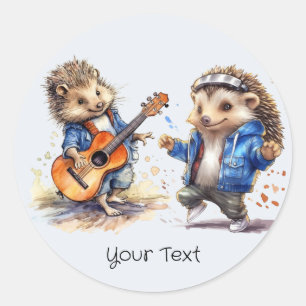 Happy Hedgehog Aquarelle Sticker